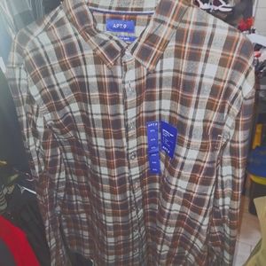 Apt 9 flannel long sleeve button up shirt